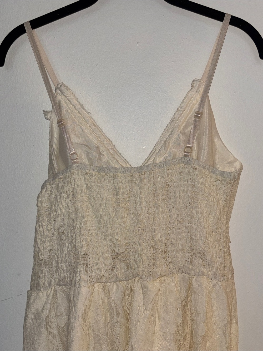 Boho Cream Lace Maxi Dress with Tassel Tie - Picture 8 of 8